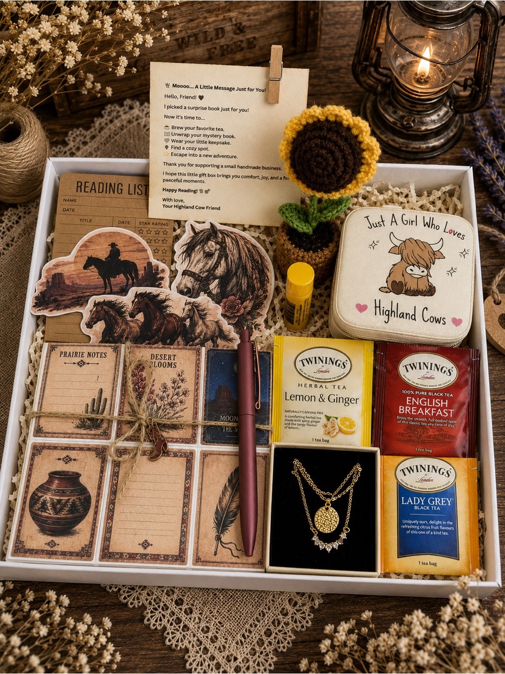 Blind Date with a Book Gift Box, One of a Kind Western Cowgirl Gift, Horse Lover
